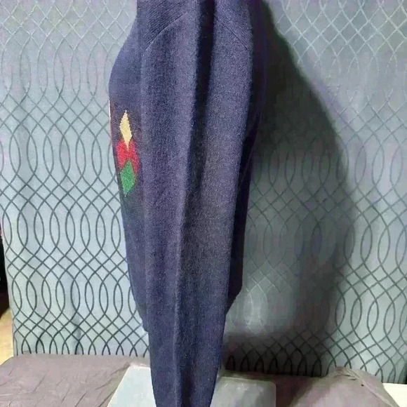 Vintage Arnold Palmer Argyle Diamond Sweater Size Large Orlon Acrylic Preowned - Picture 5 of 11